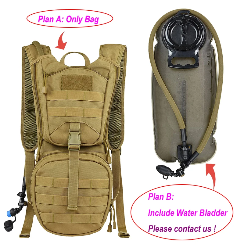 Wholesale Custom logo lightweight running 2L 3L TPU Water bladder men tactical military camo Hydration backpack pack Bag