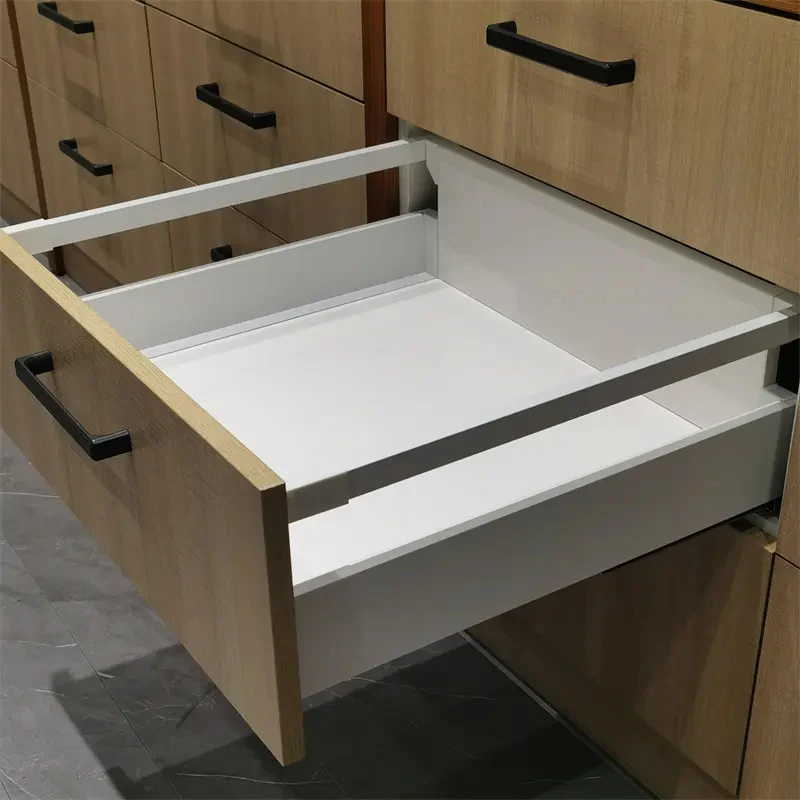 Cold Rolled Steel Under Mount Rail Soft Close Box Drawer System for Kitchen Hardware
