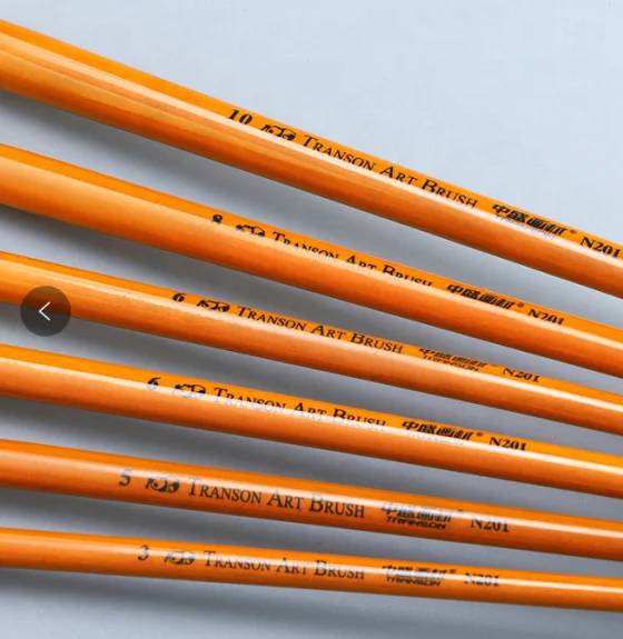 N201 Yellow rod gold nylon gouache oil painting acrylic watercolor paint brush