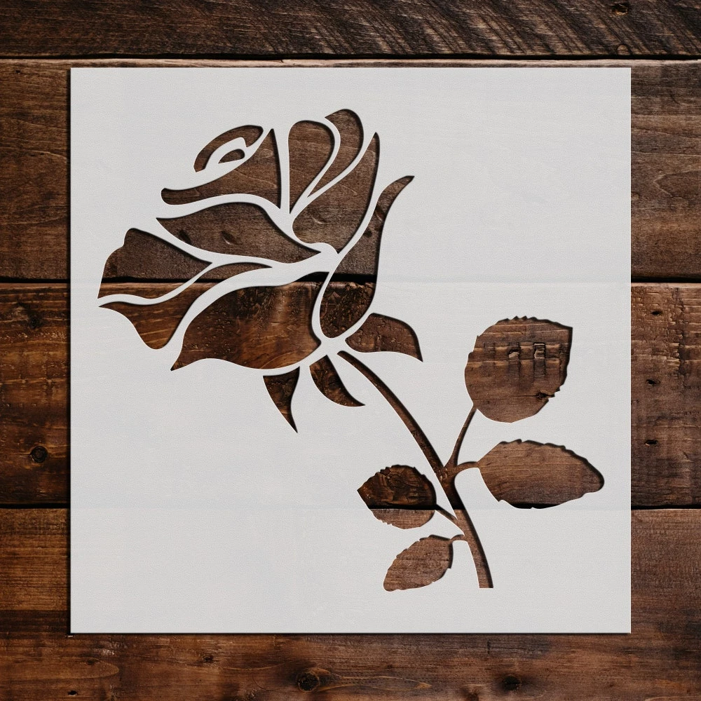 Factory Custom Designs Reusable Rose Stencil Flower Stencils for Wall Art Painting