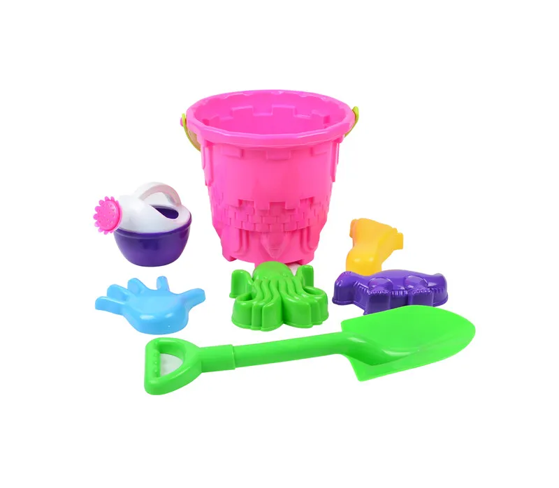 
7Pcs Mini Kids Beach Sand Kit Shovel Rake Bucket Molds Garden Sandpit Play Toy - Random Color 7pcs 