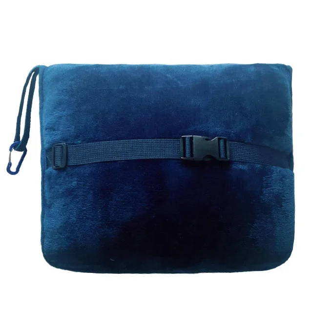 Super soft 2 in 1 lightweight compact custom embroidery logo pillow airline travel blanket