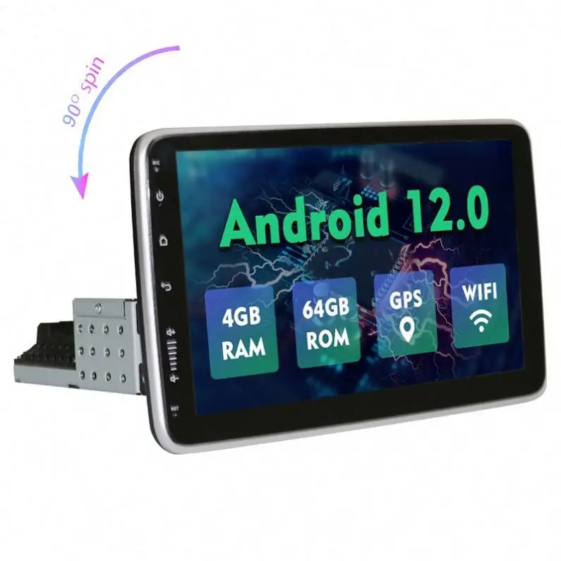 Wholesale Autoradio 1 Din Android 12 Car Stereo Audio System Mp5 Video Touch Screen Universal Car Radio With A Rotating Screen