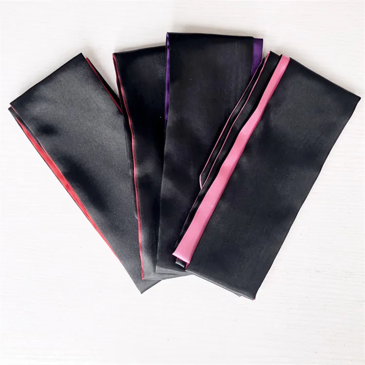 Sex Game bondage Accessories Double Sided Eye Patch Bondage Handcuff Flirtation Blindfold Silk Satin Ribbon Sexy Eye Mask