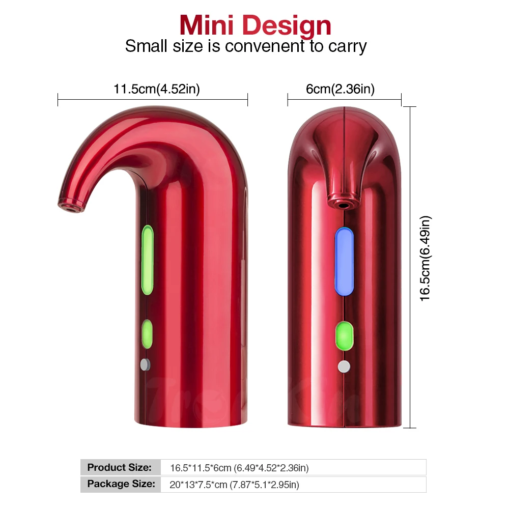 2021 Smart Electronic Aerating Wine Bottle Cooler Wine Decanter Aerator Pourer Dispenser Set Electric Wine Aerator for Sale