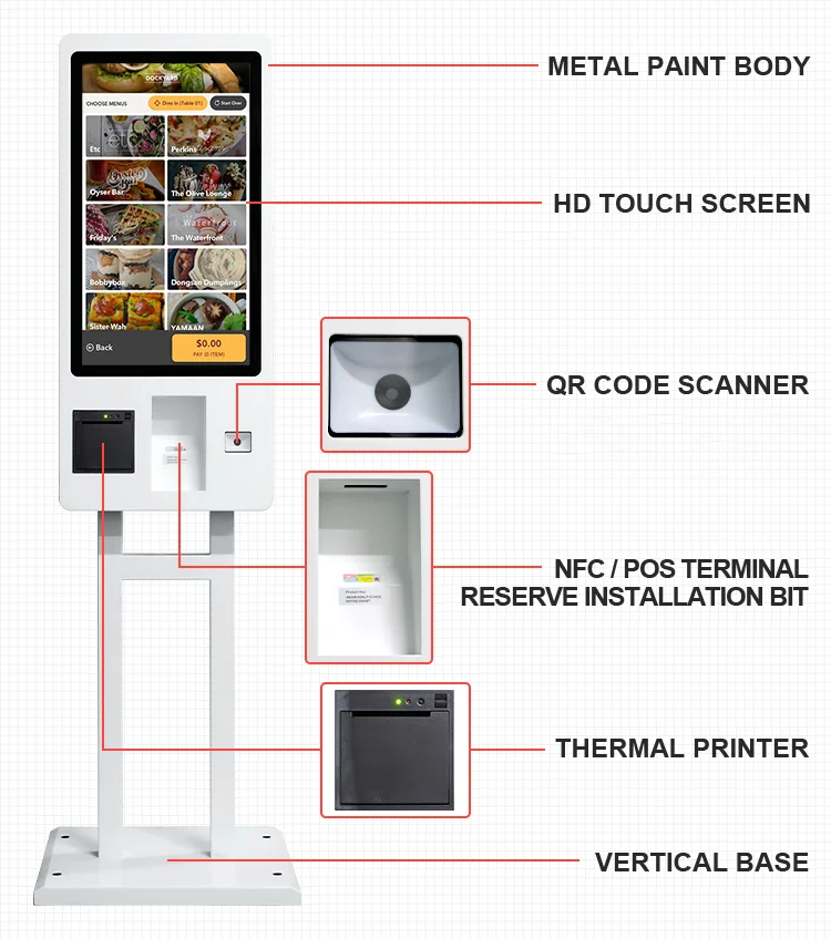23 6 27 32 дюйма KFC mcдональд самообслуживания коммерческие киоски терминал для заказа конечным пользователем ресторанов