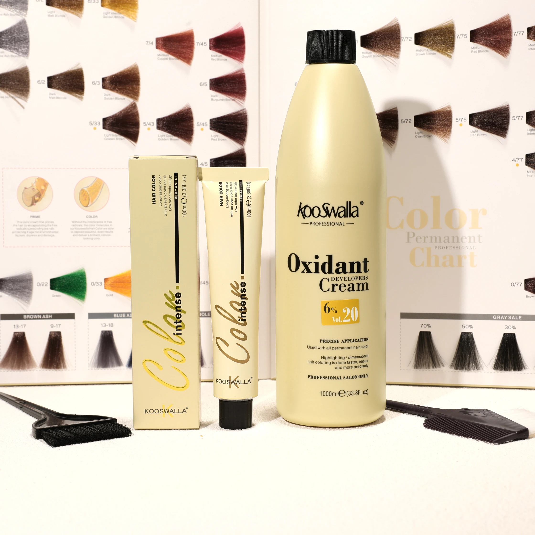 Wholesale Professional Low Ammonia And Ppd Free Organic Natural Hair Color Dye Cream Set For Gray Hair