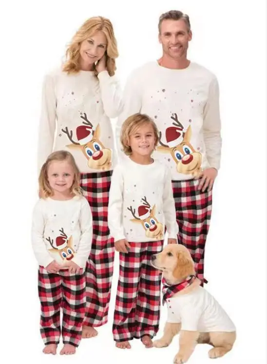 Christmas Pajamas Family 2021 New Year Pijama Mujer Invierno Dad Mom Boy And Girls Christmas Outfit For Family
