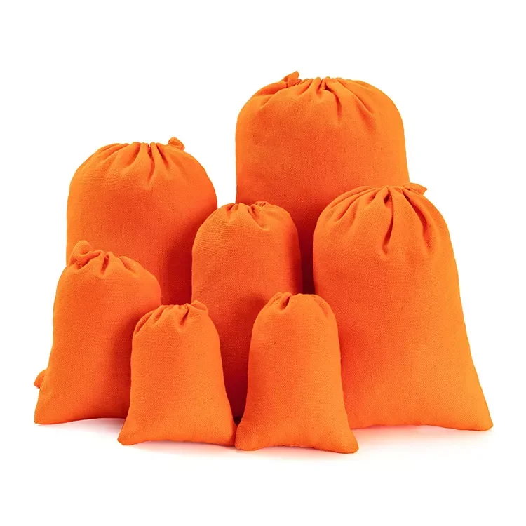 Custom eco friendly organic white cotton muslin linen drawstring bag for hats clothing handbag shoes packaging dust pouch