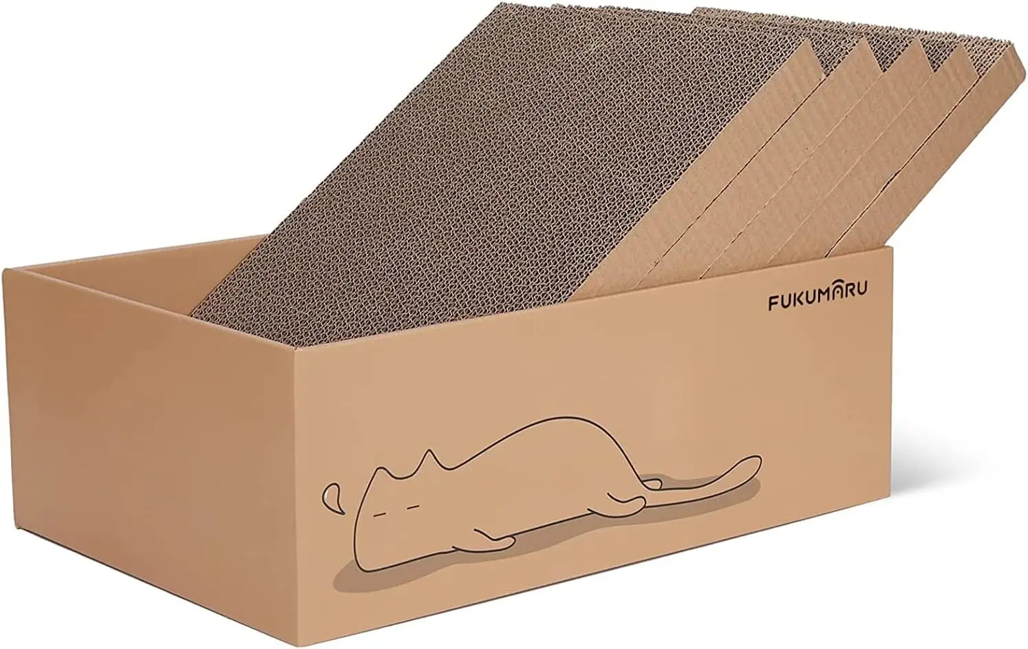 New Design L Shape Cat Scratcher Cardboard Cat Scratching with Ball Toy High-Density Cat Scratching Boards Pads