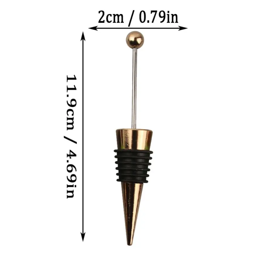 Red Wine Cork Bottle Wine Stopper  Funny Kitchen Gadgets  Rose Gold Can Be Strung With Beads Diy Long Stem Wine Stopper