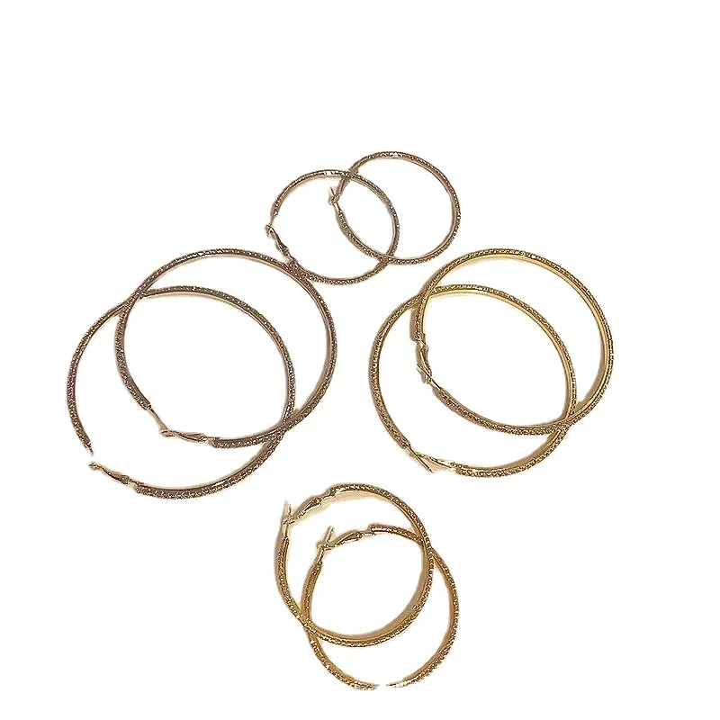 Hoyon Good Hot Selling Hip Hop Pop Exaggerated Circle Earrings Zircon Shiny Diamond Big Hoop Earrings