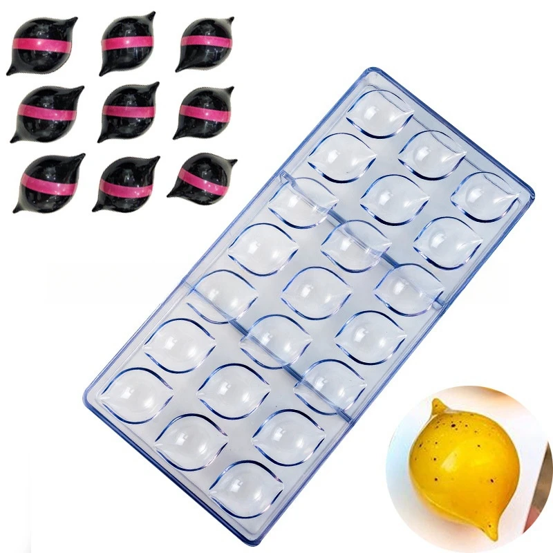 M50 lemon shaped chocolate cake tools mold plastic orange shaped DIY baking chocolate polycarbonate mold