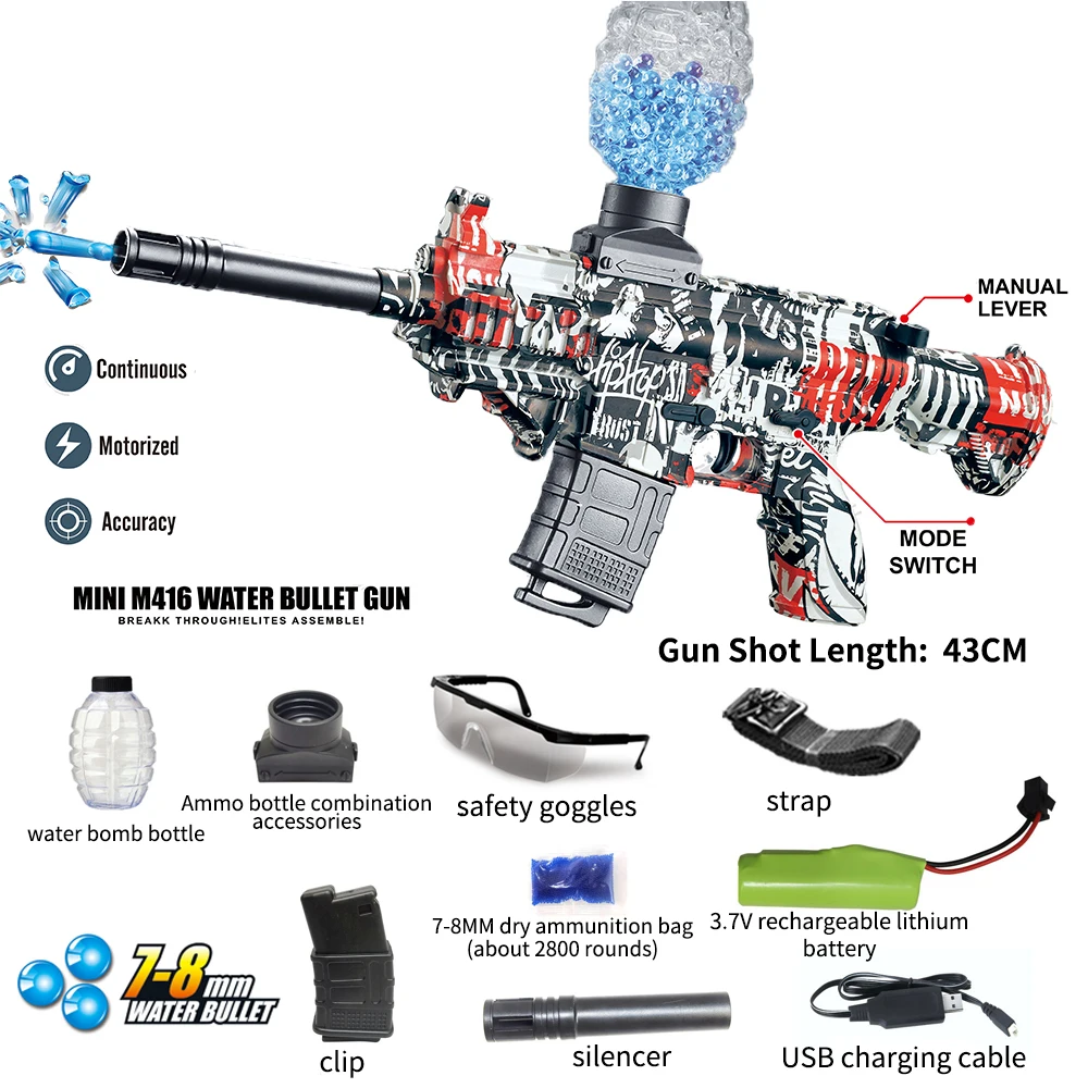 2022 M416 P90 AK47 AK 47 Splat Splatter Ball Gun Blaster Toy Splatrball Splatbal Gel Water Ball Orbeezs Gun Orby Gun Electric