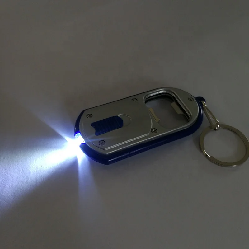 Beer Bottle Opener Keyring For Bar Led Flashlight Keychain Luminous Plastic Customizable Bottle Opener Keyring For Gifts