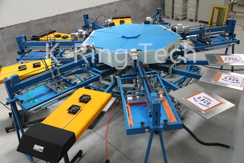 Multi colors Automatic carousel rotary silk screen shirts printing machine for t shirt/garments/textiles