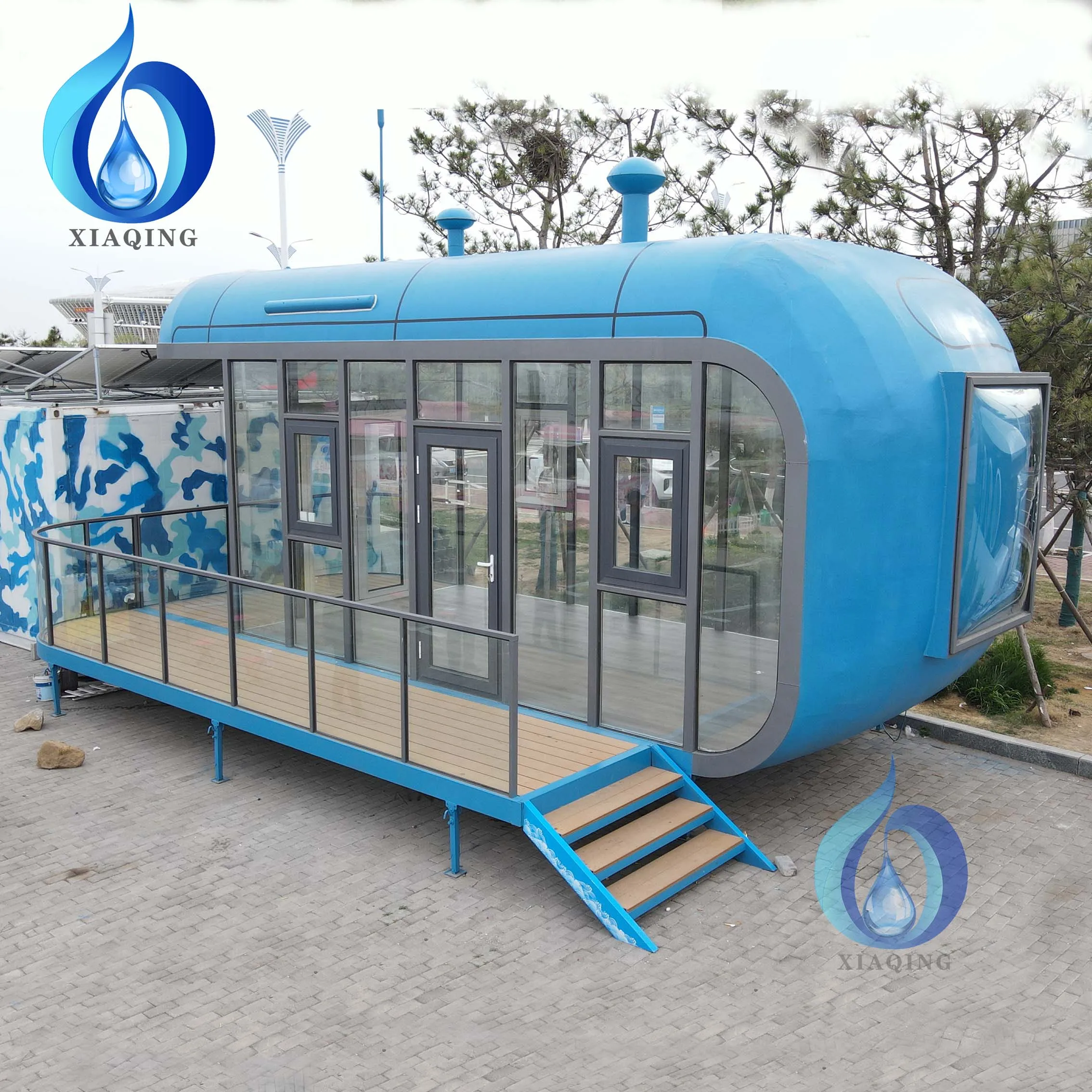 Furnished Cabin Homes Villa House 40ft Container Homes Capsule Office Pod with Apply Energy Storage Solar water treatment