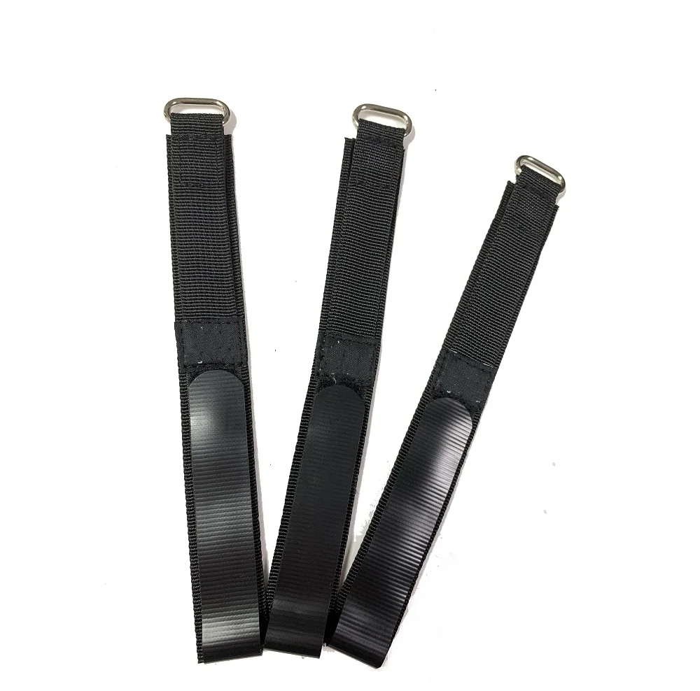 Hook Loop Sport Watch Strap 25mm Nylon Straps Black Fastening Watchband