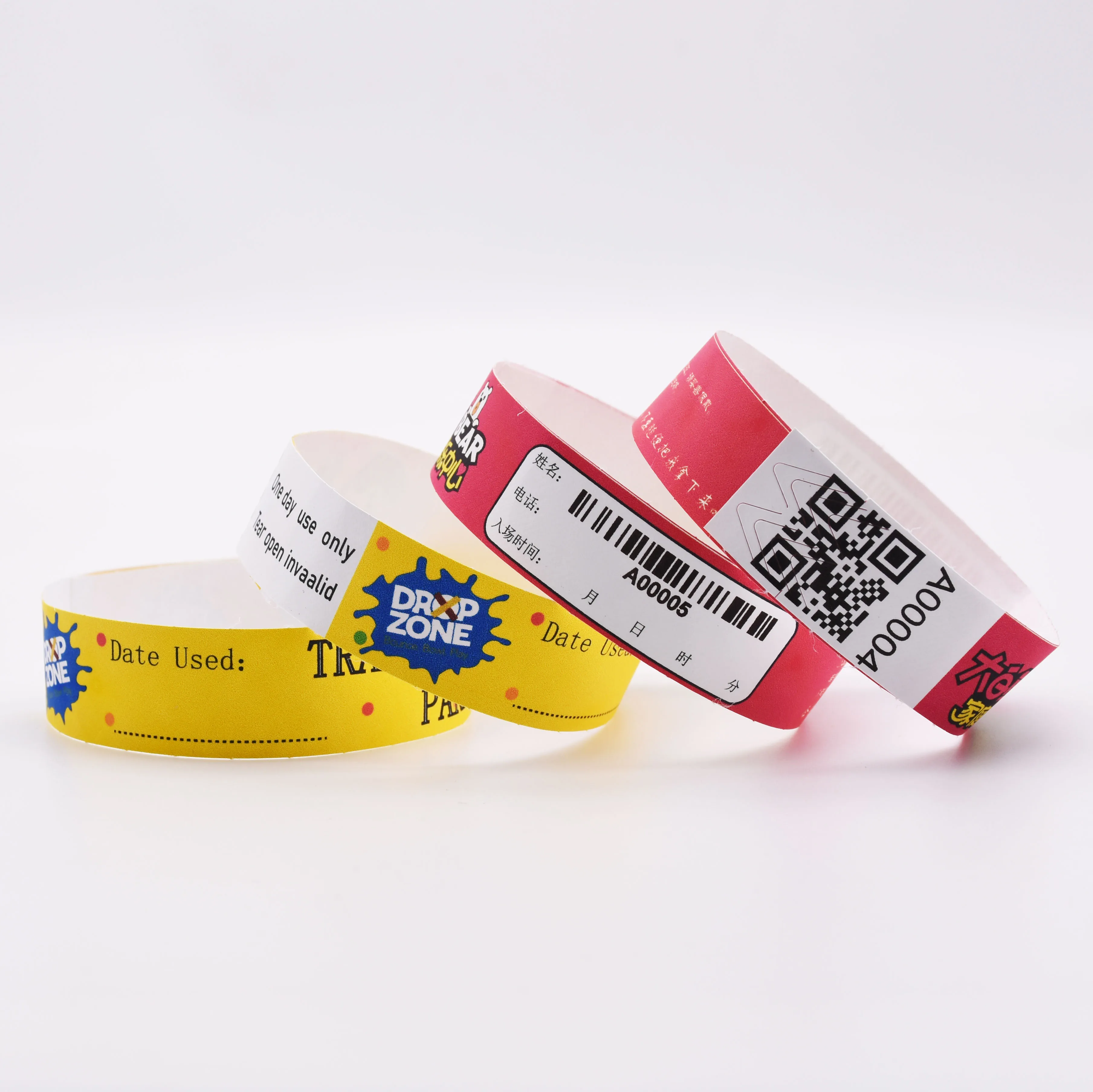Одноразовые бумажные браслеты Tyvek с логотипом на заказ клейкий браслет для вечеринки красочной печатью