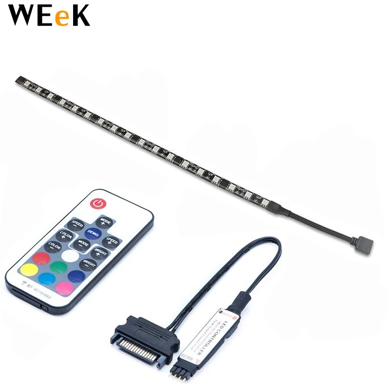 30cm Magnetic LED Strip Light PC Computer Case Magnetic Strip Light SATA Power Supply Red Blue Green Yellow White Pink 12V