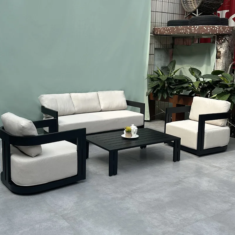 Defaico Hot Selling Ready Stock Patio Modern Garden Sofa New Design Furniture Outdoor Aluminum Sofa Set