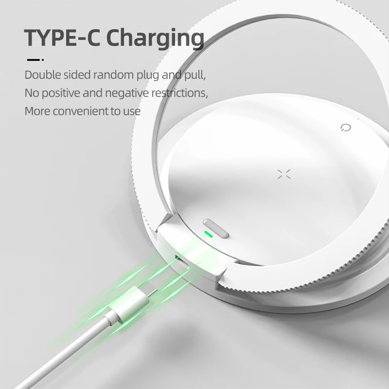 Factory Wholesale Portable Folding Mobile Phone Holder 15W Bedside Wireless Charging Led Night Light