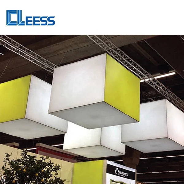 Aluminium Advertising Textile Display Square Edge Stretch Fabric Frame Suspended Tradeshow Skybox Hanging Banner Lightbox Sign