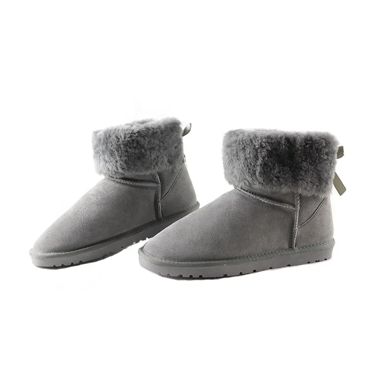 
2020 Best Selling Fashion Womens And Men Flat Ankle Snow Sheepskin Winter Leather Boots For Women 