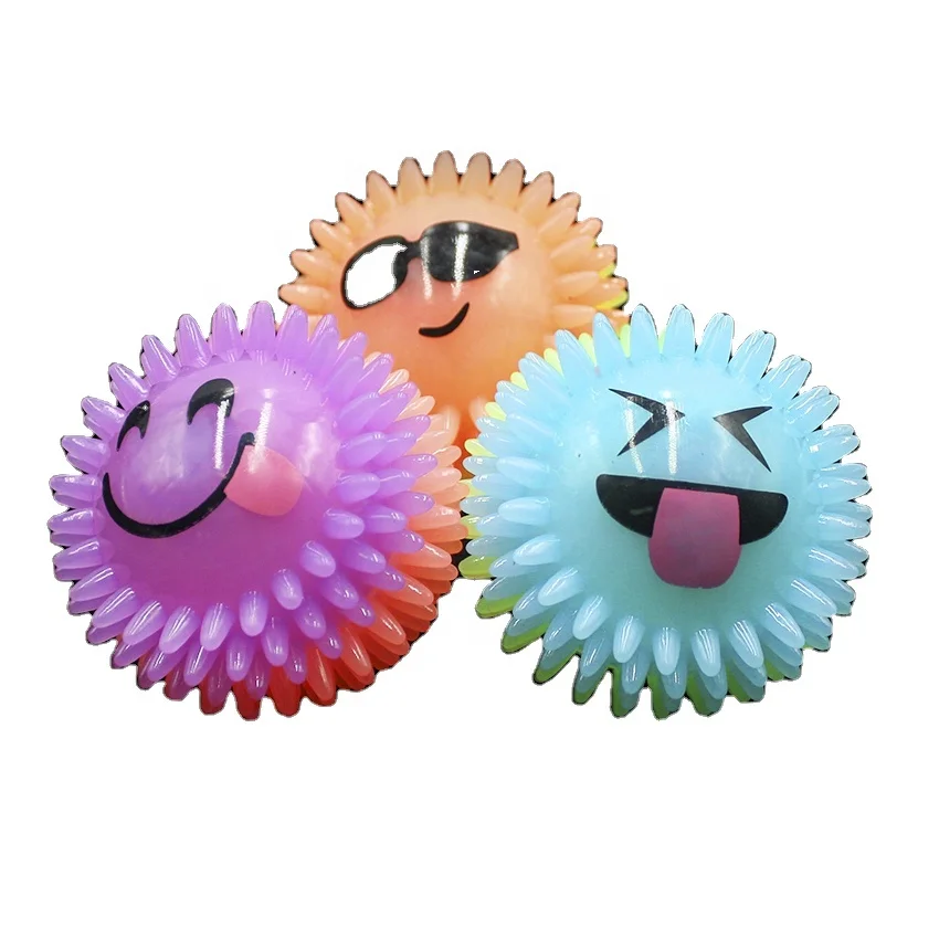 
Huayi TPR Cute Flashing Spiky Massage Ball Anti Stress Ball Pet Toys 