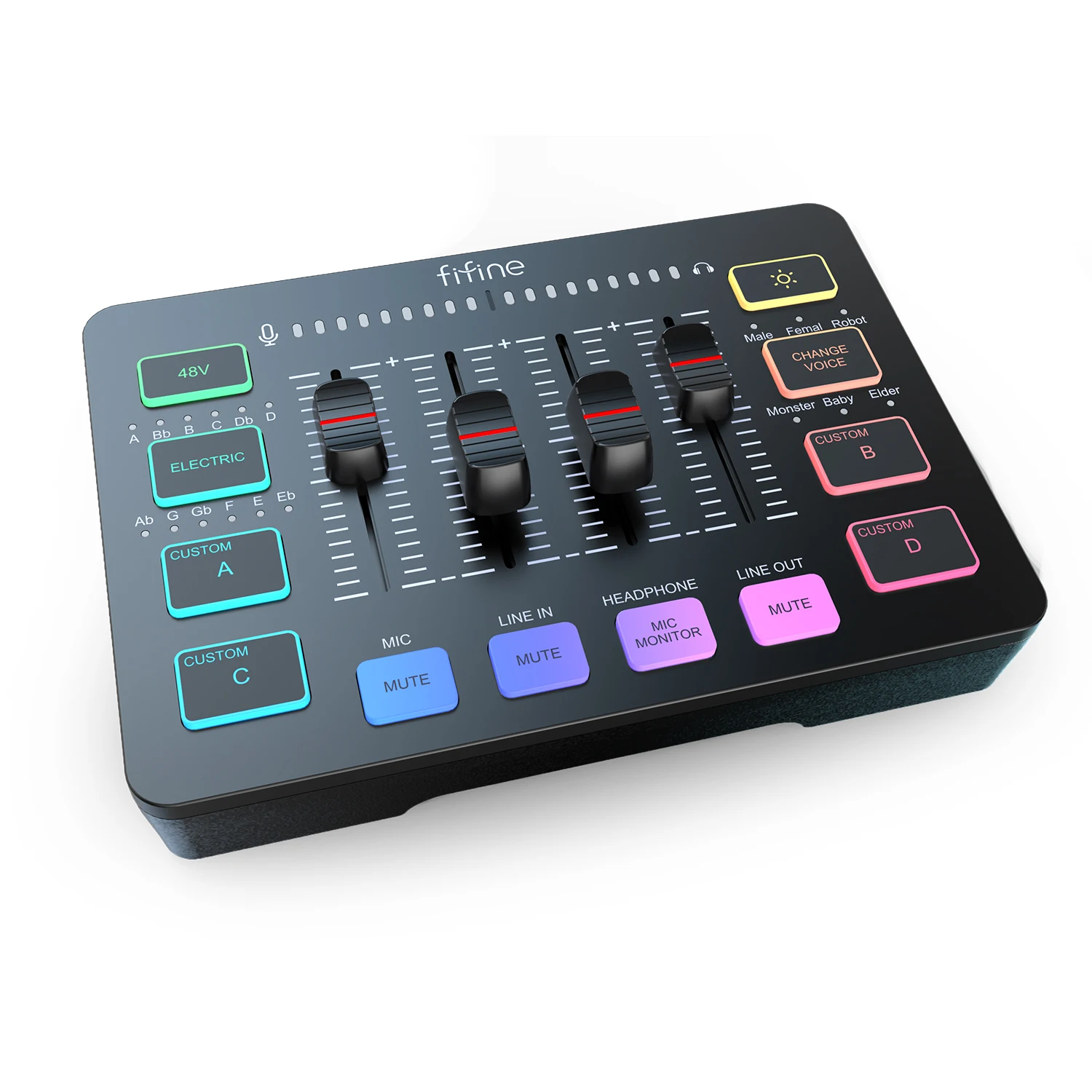 Fifine SC3 XLR Podcast Audio Sound Cards Mixers USB PC Recording Studio Audio Mixers Mobile Live Streaming Audio Interface