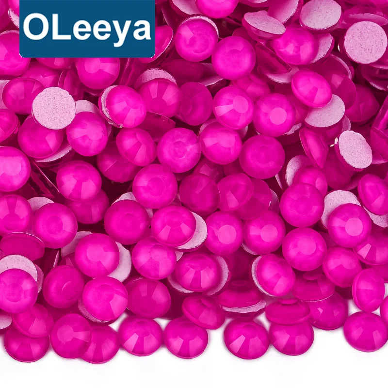 OLeeya Factory Rhinestone Wholesale Neon Fluorescence Flatback Non Hotfix Crystal Glow Under Dark For Nail Rhinestones