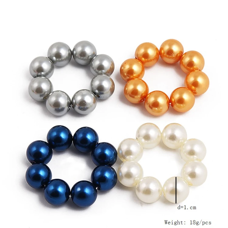 
Colorful Imitation Pearl Hair Rope for Women Elastic Beaded Hair Rubber Bands Accessories 