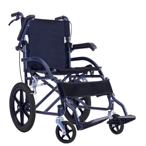 HY-P-015 Medical Foldable Reclining Patient Aluminium Wheelchair for Disabled Special Elderly Manual Standard Steel Wheelchair