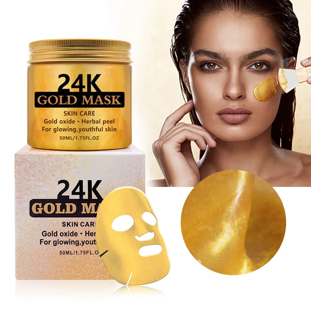 Private Label 24k Gold Facial Mask Private Label Nourishing Whitening 24K Gold Bio Collagen Skin Care Peel-off Facial Mask