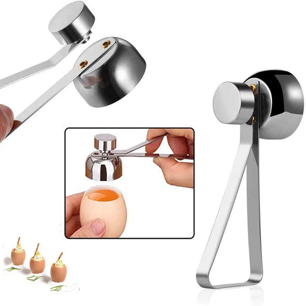 Stainless Steel Egg Topper Cutter Shell Opener Creative Kitchen Tool Metal Egg Scissors Boiled Raw Egg Opener