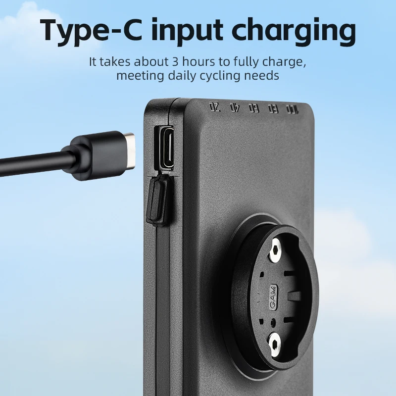 ROCKBROS 5000 Mah Powerbank With Led Lights USB Rechargeable Bicycle Lights for Night Riding Bike Headlight with Power Bank