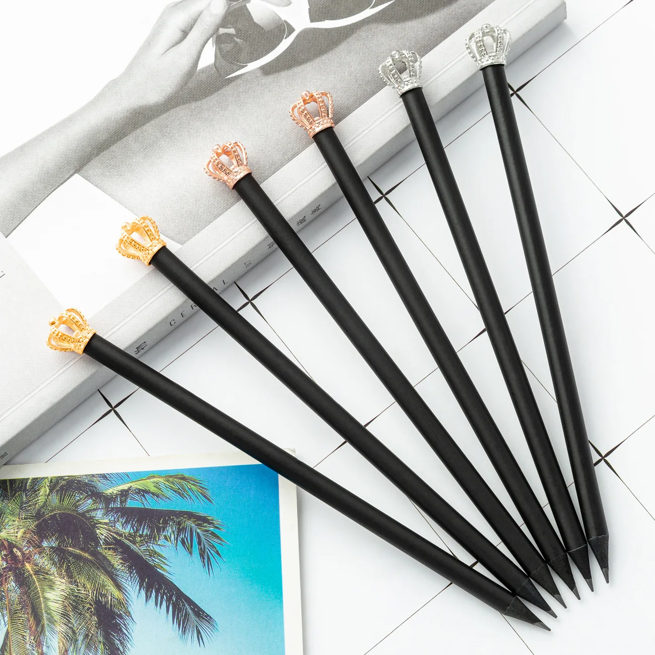 Office & School Pencil Loose Packaging personalized black pencils gift Crown pencil