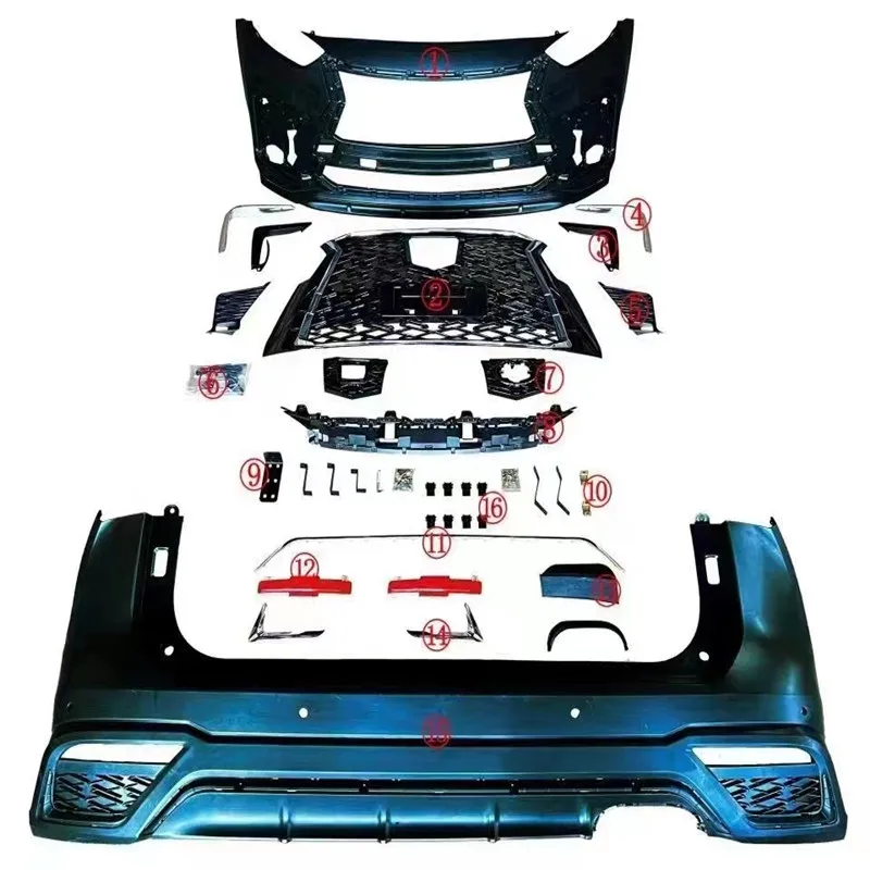 for Toyota Highlander 2021 2022 modified Lexus LX600 model Body kit with grille