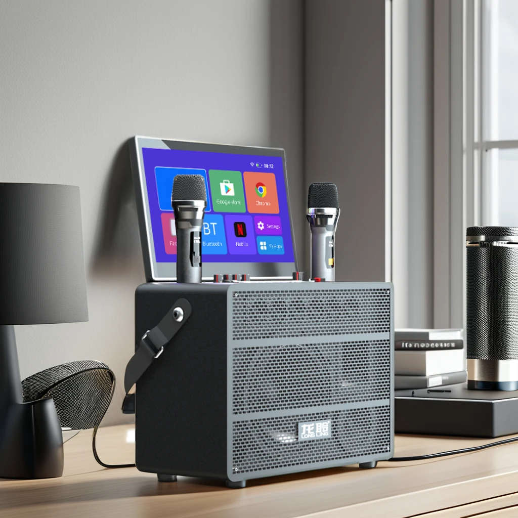 K8 8inch portable YouTube android system Karaoke Machine with screen Blue tooth Portable Singing PA Speaker System with WiFi