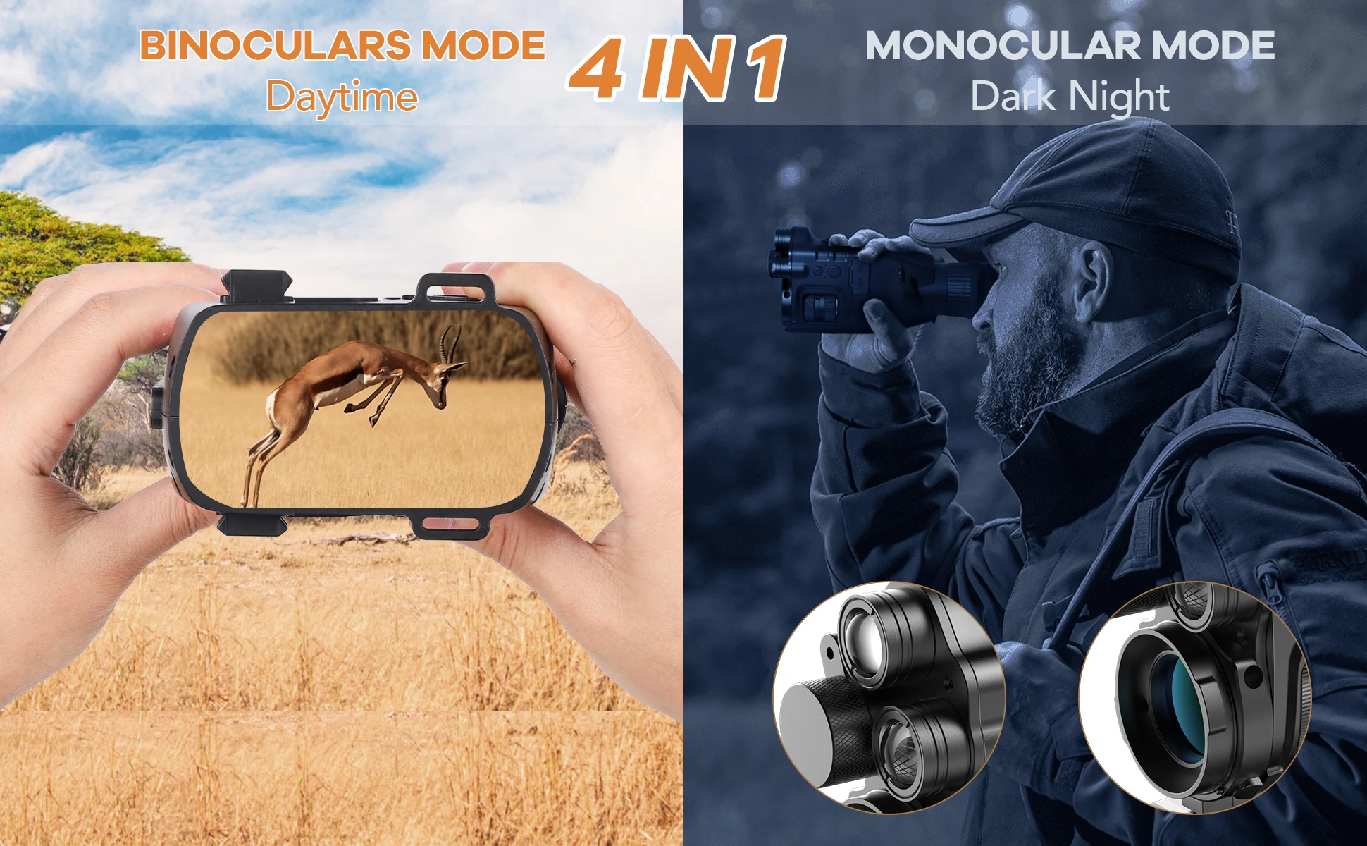 HENBAKER CY789 Night Vision Monocular Day&Night Dual-use Outdoor Digital Telescope for Hunting