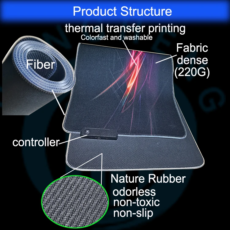 3d extended large custom mous padgaming rgb mouse pads