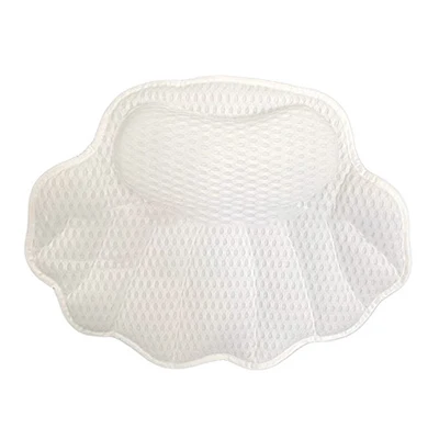 2021 new design Luxury white scallop shaped  comfortable  3D air mesh bathtub pillow  home spa bath pillow
