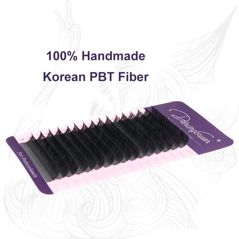 DancingSwan Private Label Individual Eyelash Korean PBT Handmade 0.03 0.05 Volume Eyelash Extensions