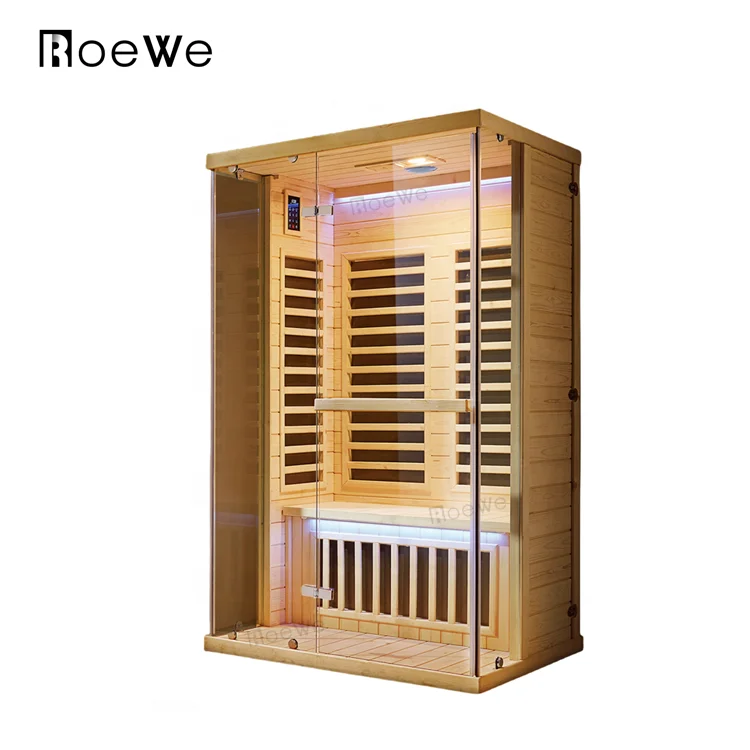 Two person luxury Family Infrared Sauna room, wooden steam sauna cabin, dry sauna box