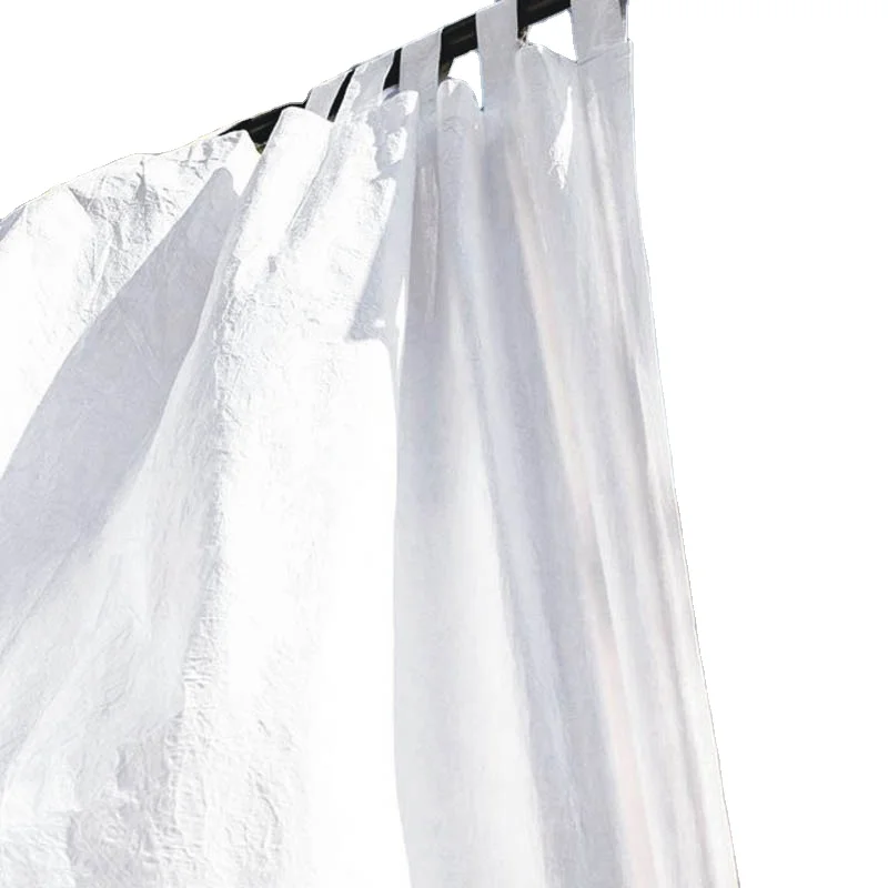 Flax Linen Drapes Sheer Window Curtains Fabric Natural 100% Woven Belgian Linen Tulle Window Curtains Living Room Modern Solid