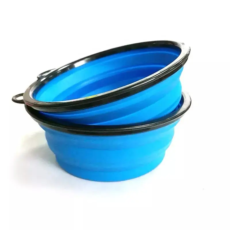 Wholesale Factory Manufacturer Collapsible Silicone Foldable Folding Portable Travel Pet Dog Bowl