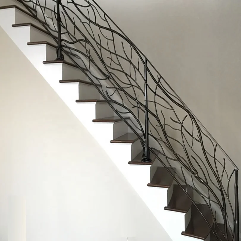 Top-selling artistic iron stair handrail,cast iron handrail