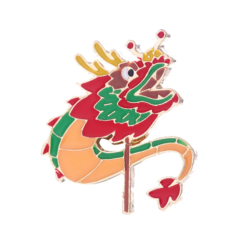 New Wholesale Dragon Dance Brooch In Chinese Style Original Lion Dance Badge Holiday Gift Versatile Accessories