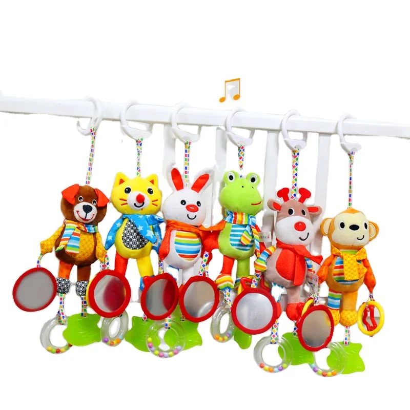 Cartoon Baby Toys 0-12 months Bed Stroller baby mobile Hanging Rattles Newborn Plush Infant Toys for Baby Boys Girls Gifts