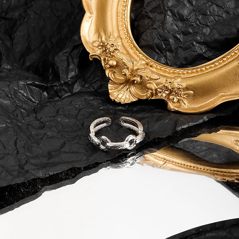 Модные ювелирные золотистые кольца для женщин, Новое поступление, 18K позолоченное кольцо с цепочкой